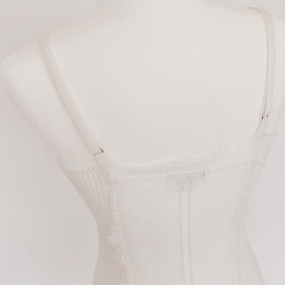 Cream Knit Mini Dress with Lace Back Detail - Picture 6 of 6